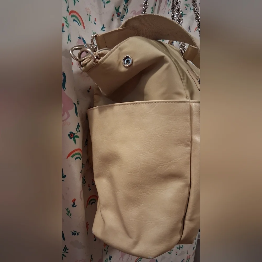 EUC Beis The Diaper Bag Cream Vegan Neutral Casual Maternity Mother Baby Bag